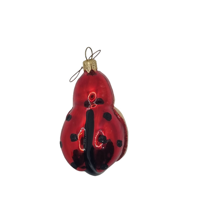 European Glass Christmas ornament of a Ladybird/Ladybug with Face (G)