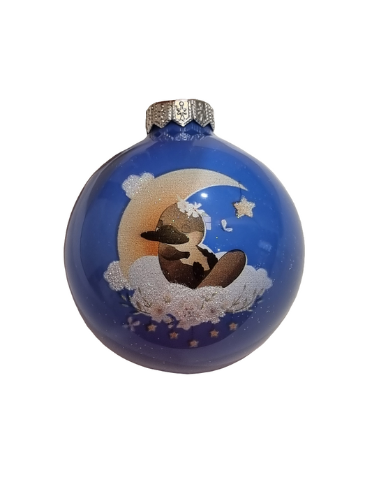 European Glass Christmas ornament of a Bauble | Sleepy Night Time Platypus (F)