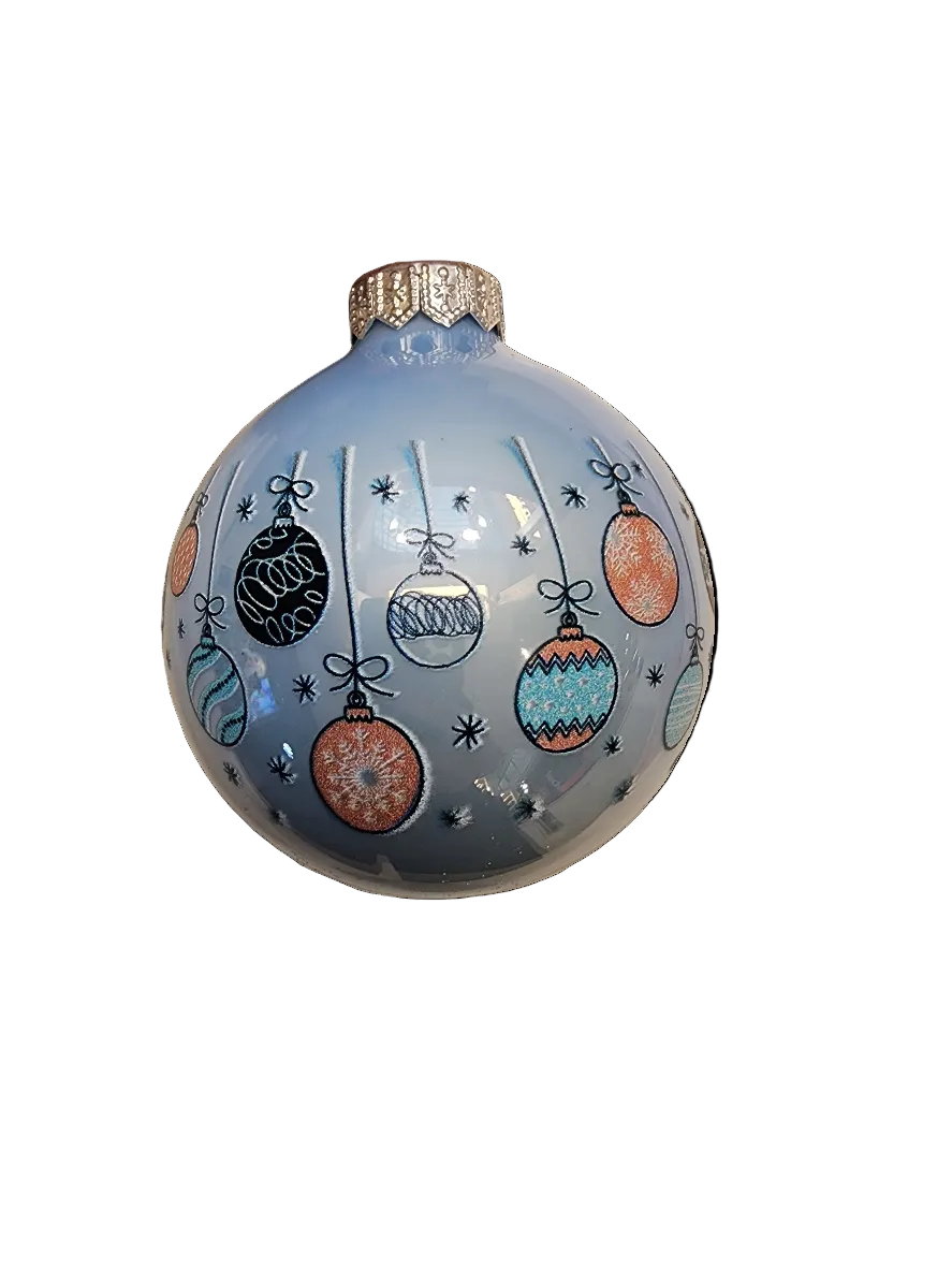 European Glass Christmas ornament of a Bauble | Merry Christmas Cartoon (I)