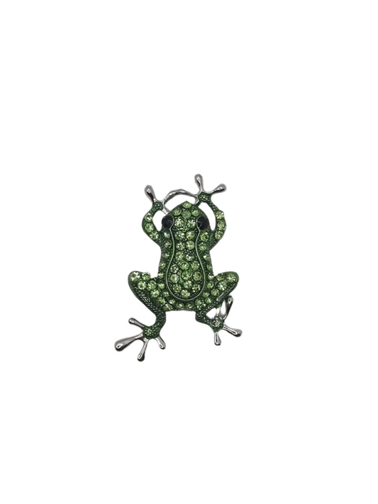 European Glass Christmas ornament of a Green Frog | Brooch IV