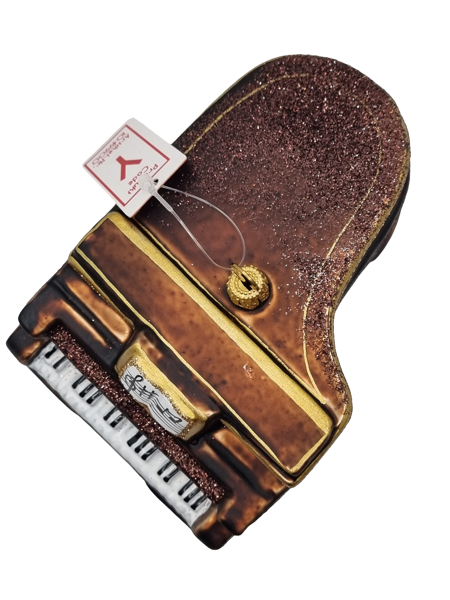 European Glass Christmas ornament of a Grand Piano (Y)