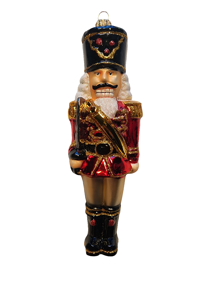 European Glass Christmas ornament of a Nutcracker (Y)