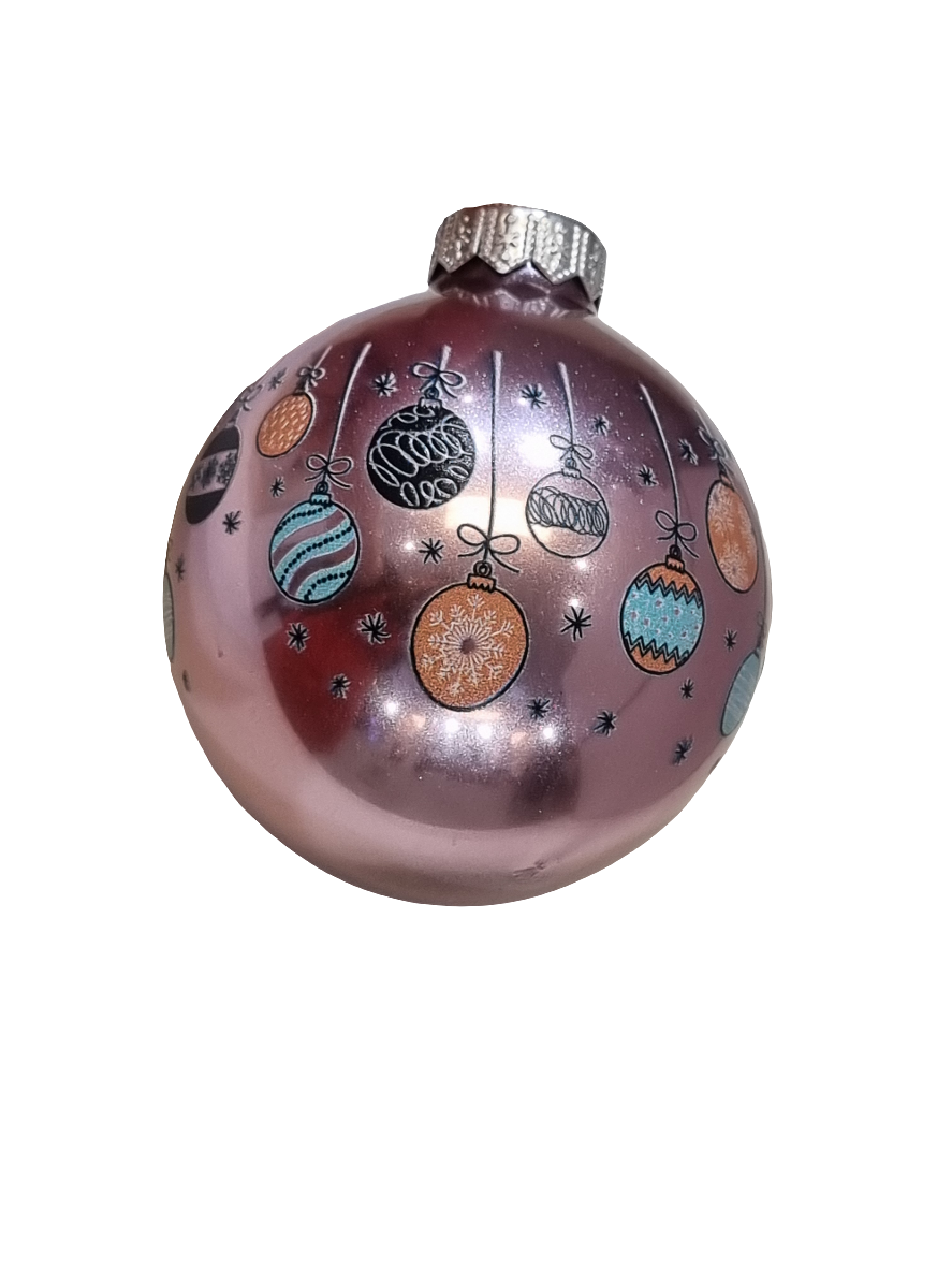 European Glass Christmas ornament of a Bauble | Merry Christmas Cartoon (I)