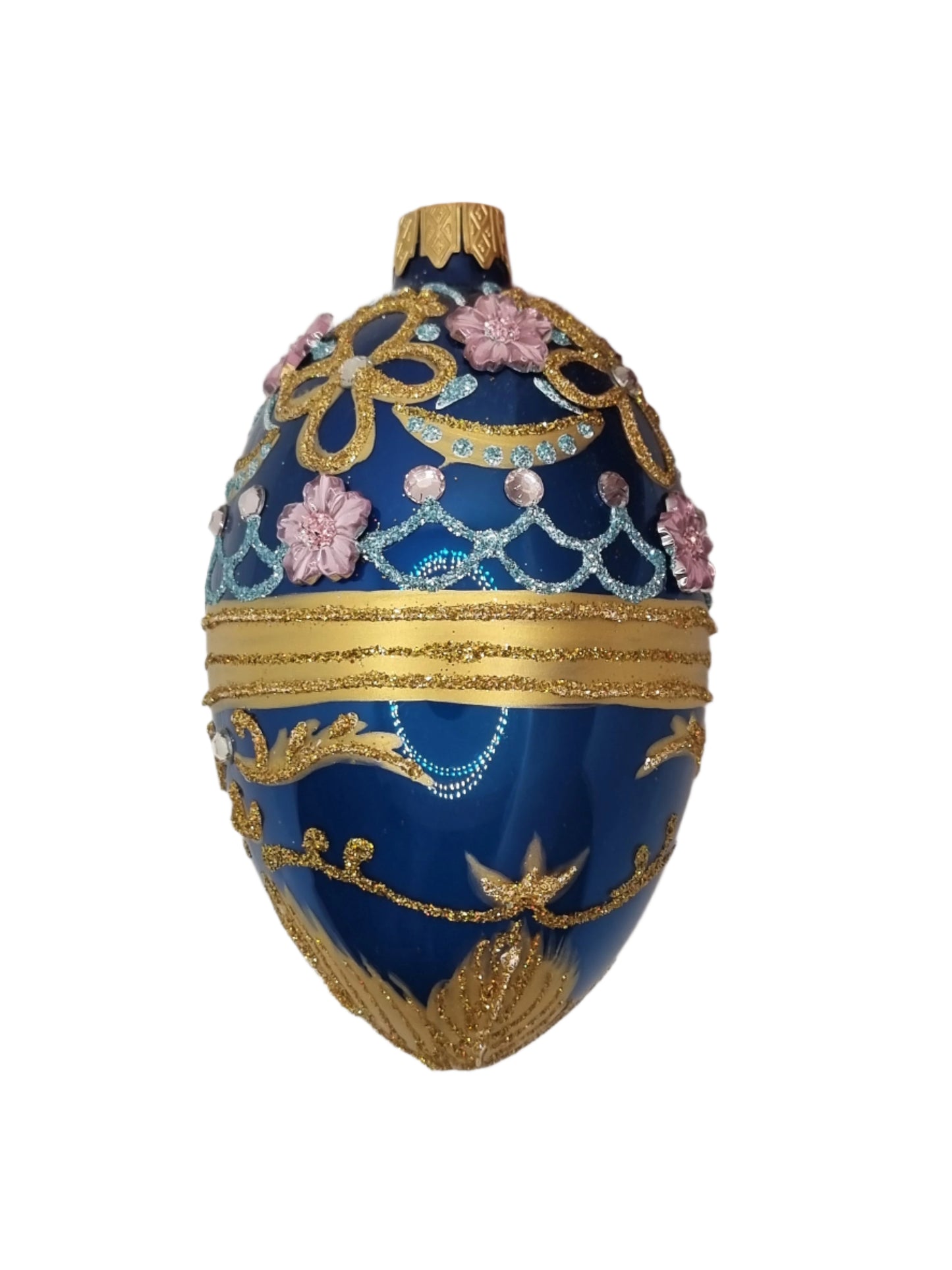 Glass Eggs | Blue Faberge Style Easter Eggs (R)