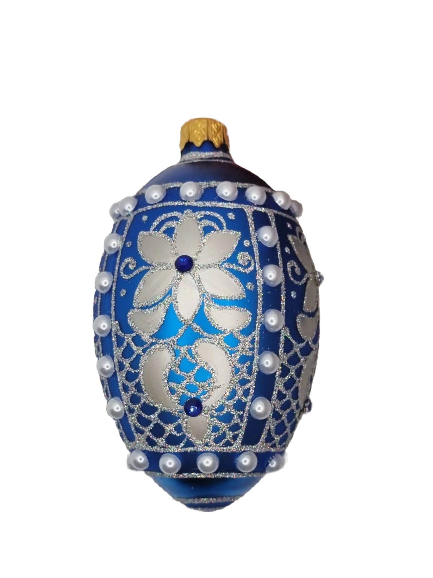 Glass Eggs | Blue Faberge Style Easter Eggs (S)