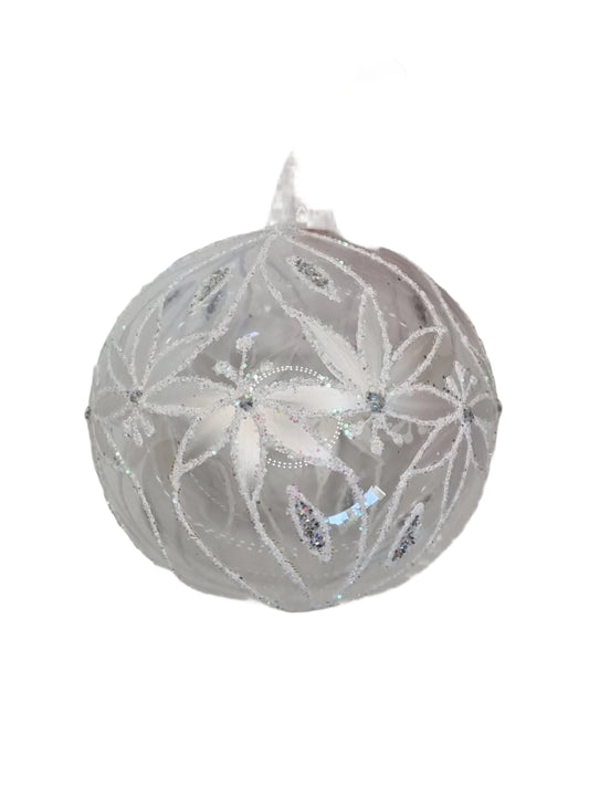 Bauble | Clear with White Frosted Patterns (K)