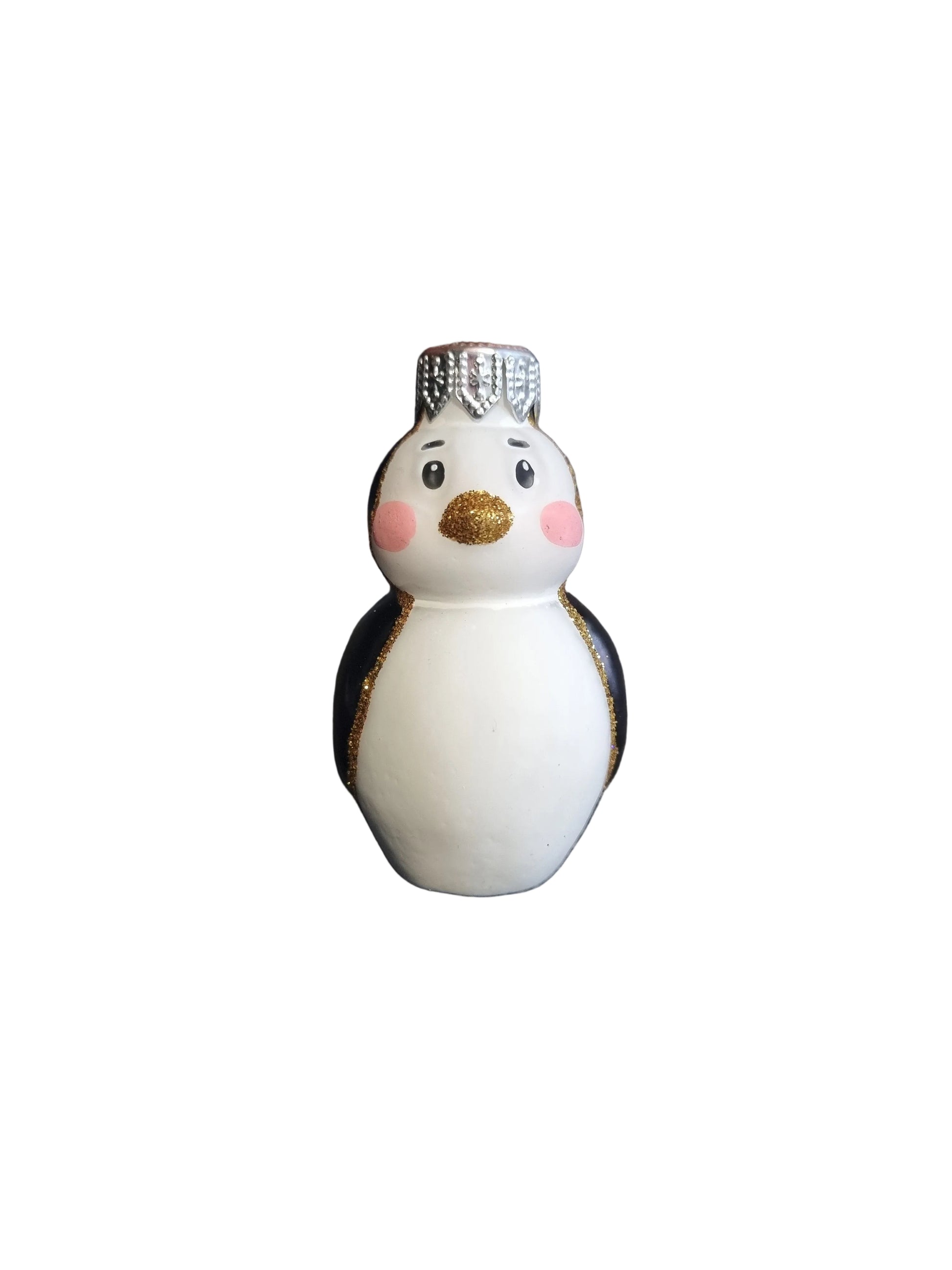 Small decorative penguin glass Christmas ornament 