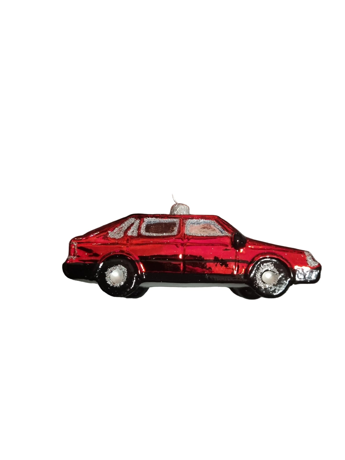 Red car glass ornament