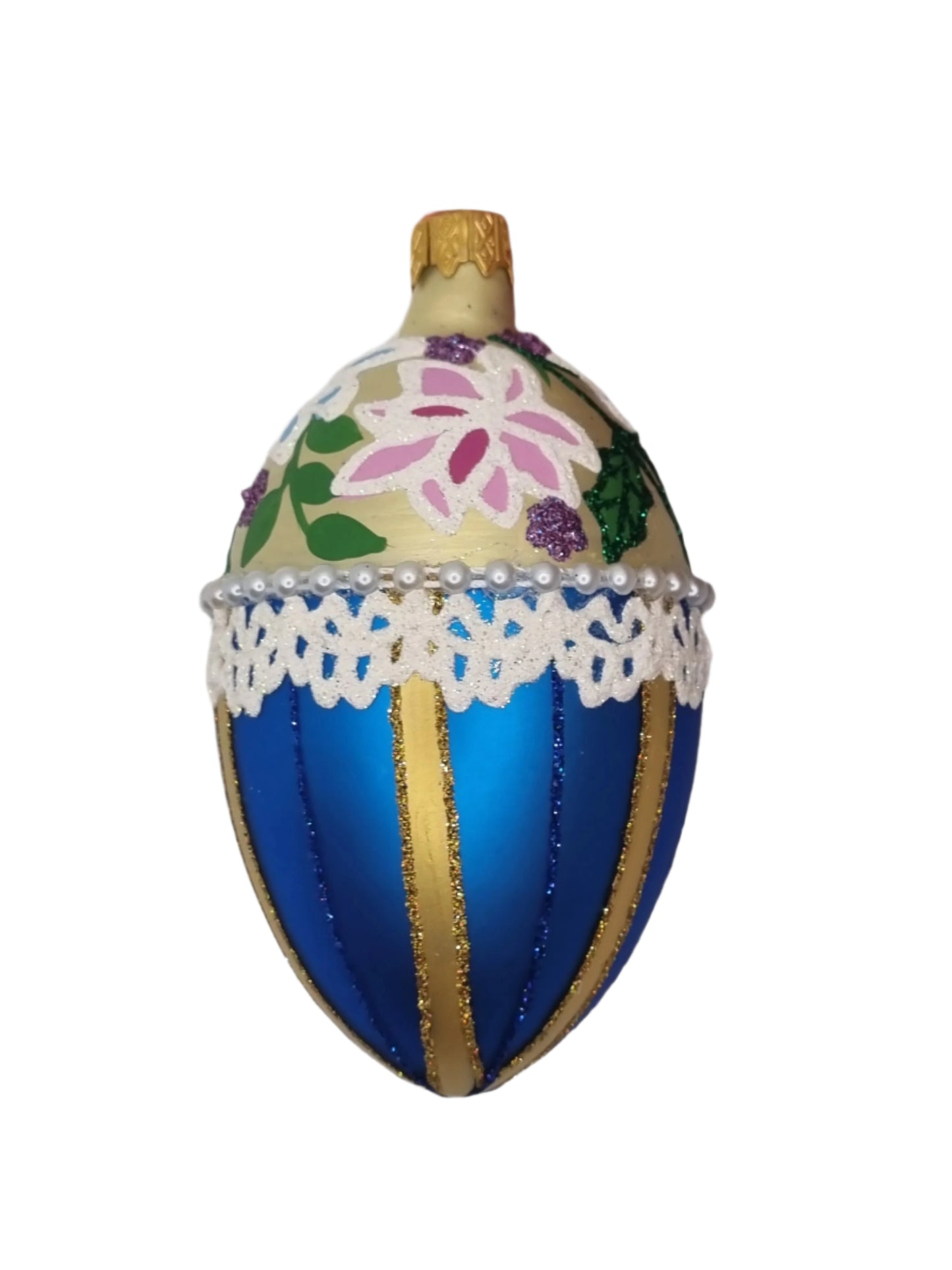 Glass Eggs | Blue Faberge Style Easter Eggs (S)