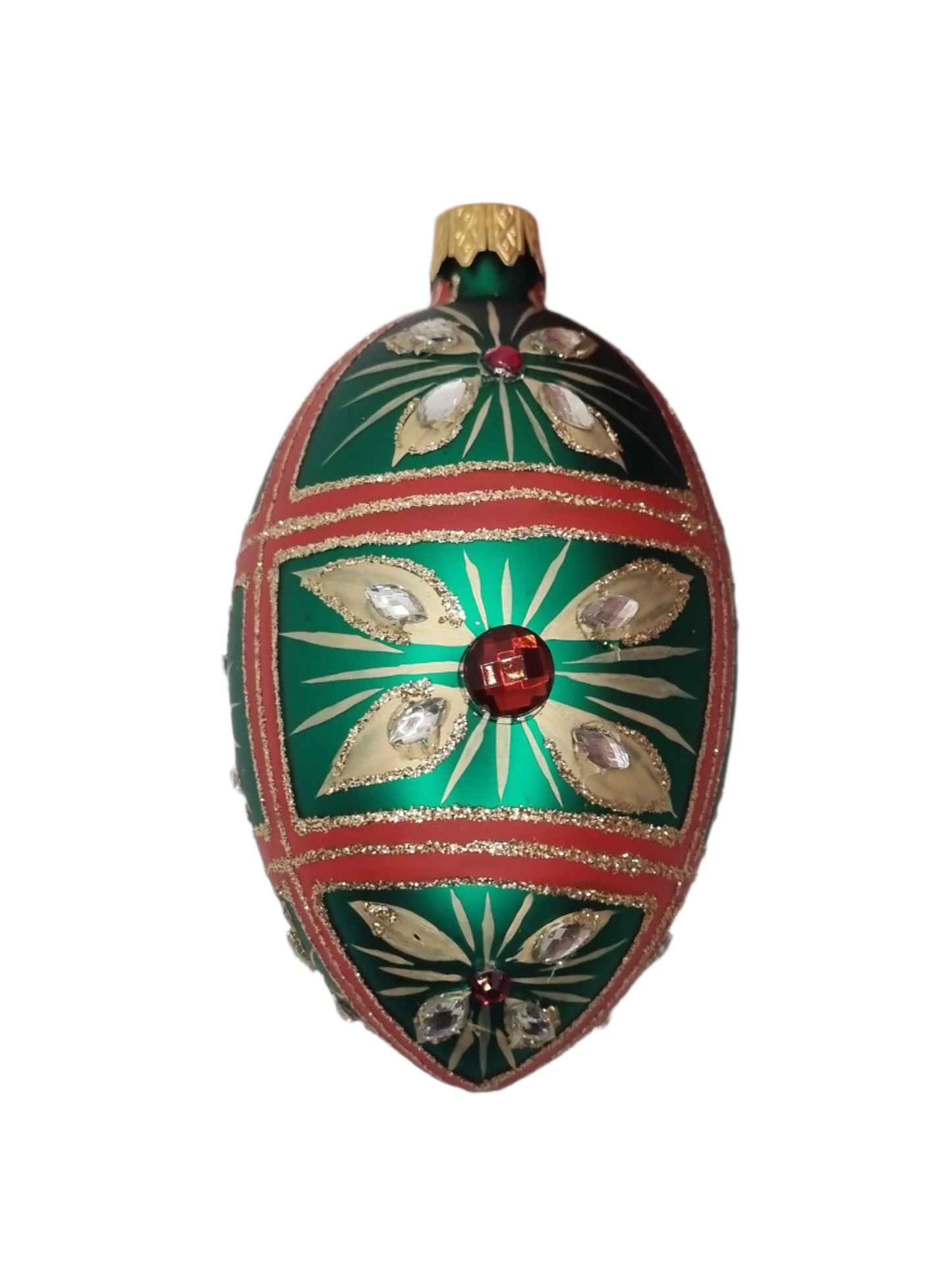 Glass Eggs | Green Faberge Style Easter Eggs (S)