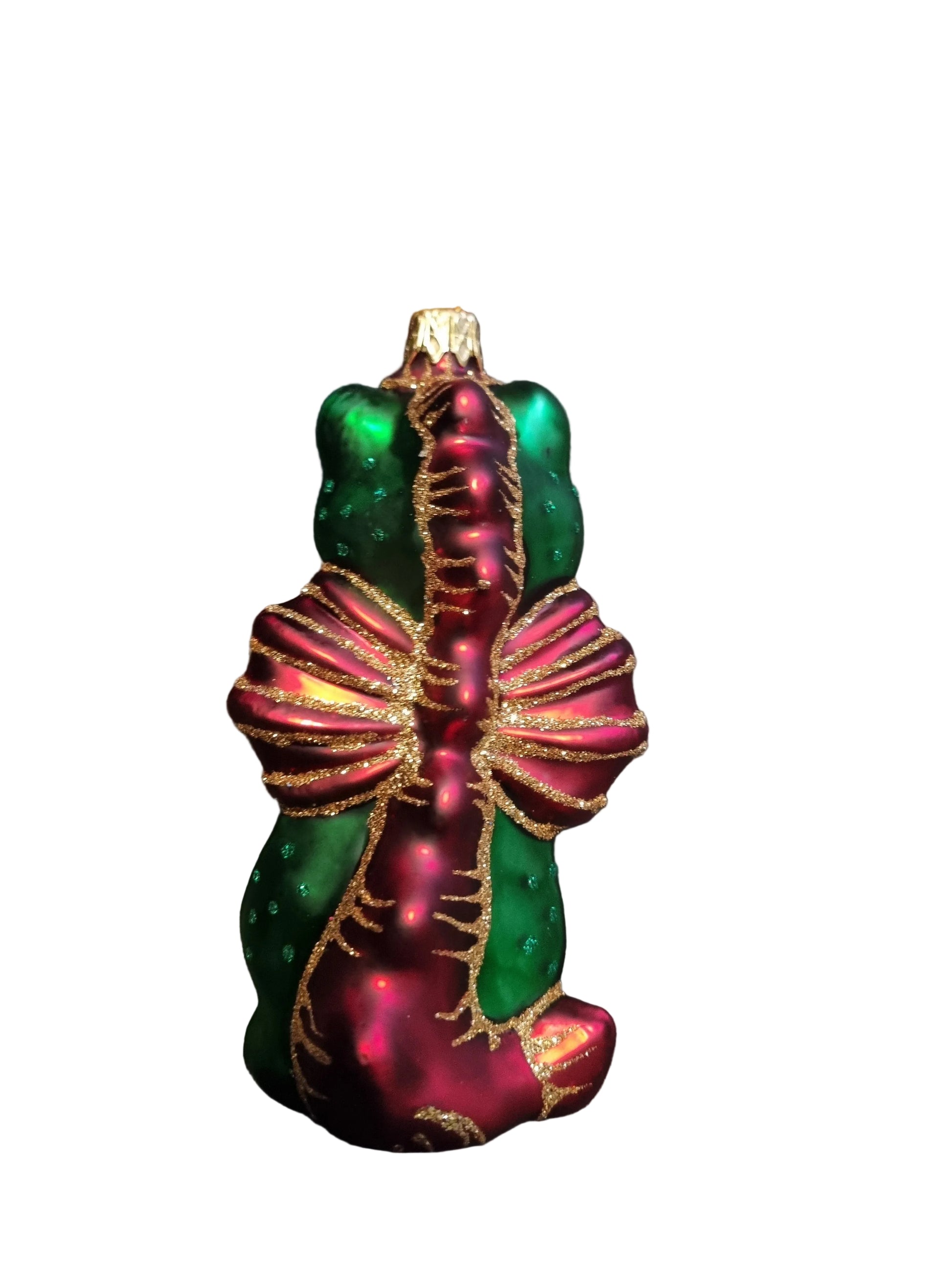 Decorative glass ornament shaped like a dragon