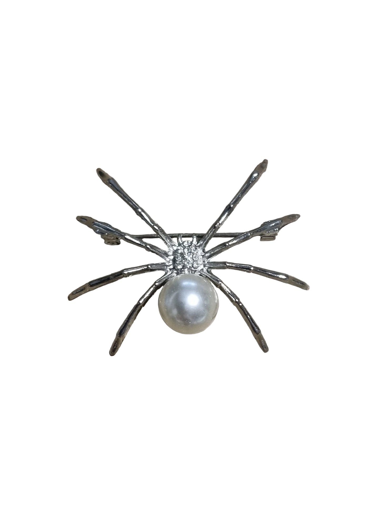 Spider-shaped brooch with a pearl 