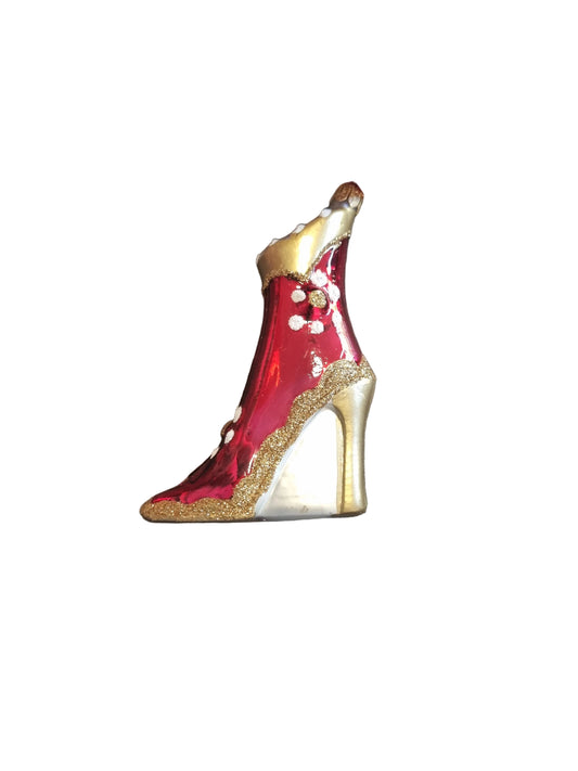 Decorative red and gold shoe