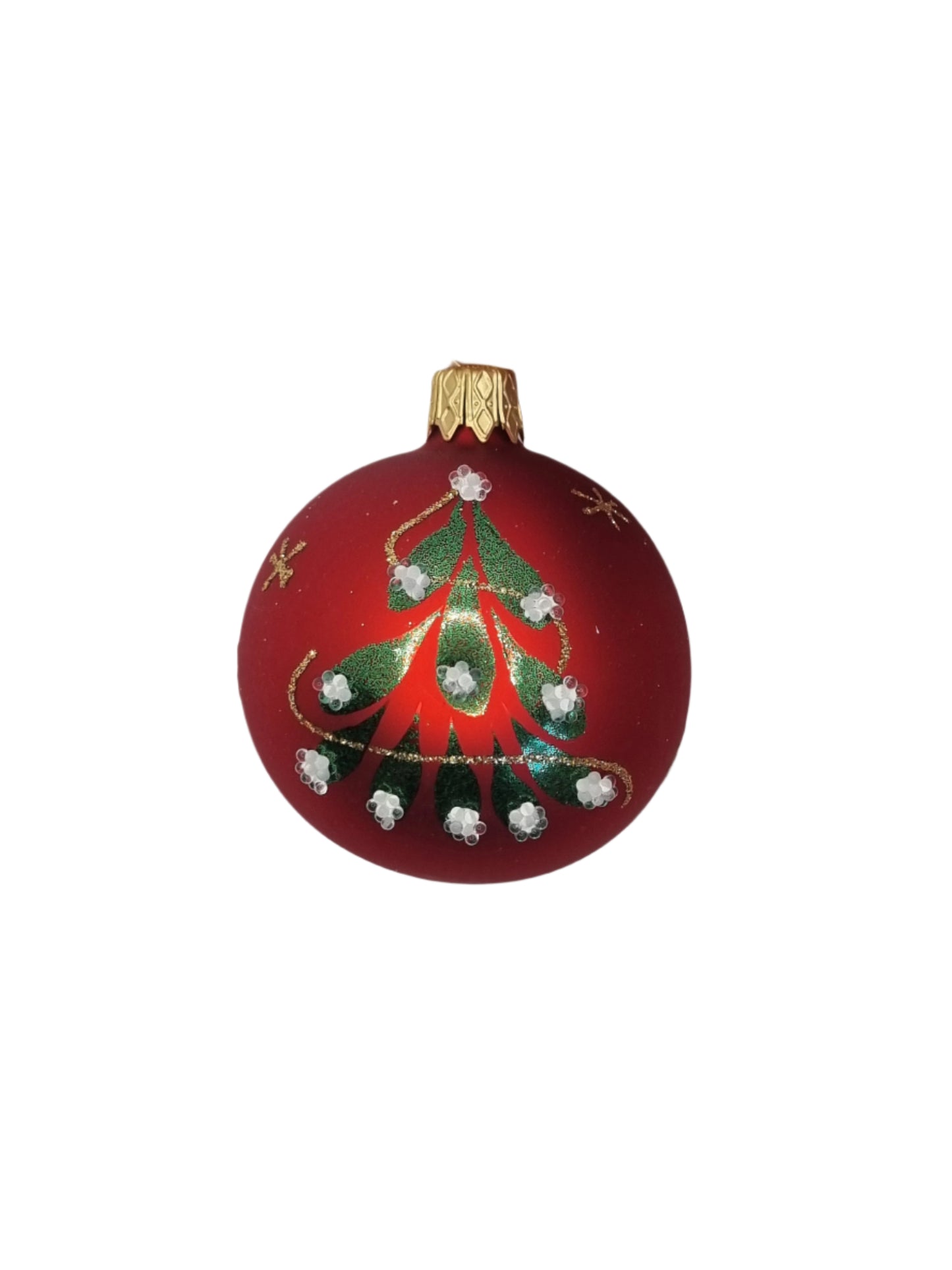 Bauble | Small Red with Glitter Tree (I)