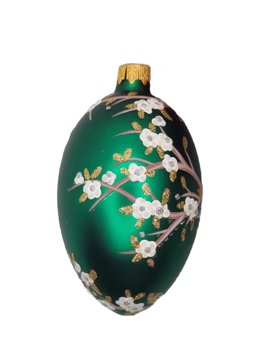 Glass Eggs | Green Faberge Style Easter Eggs (R)