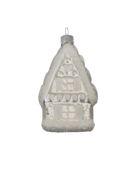 House | White with Frosted Roof & Hearts (N)
