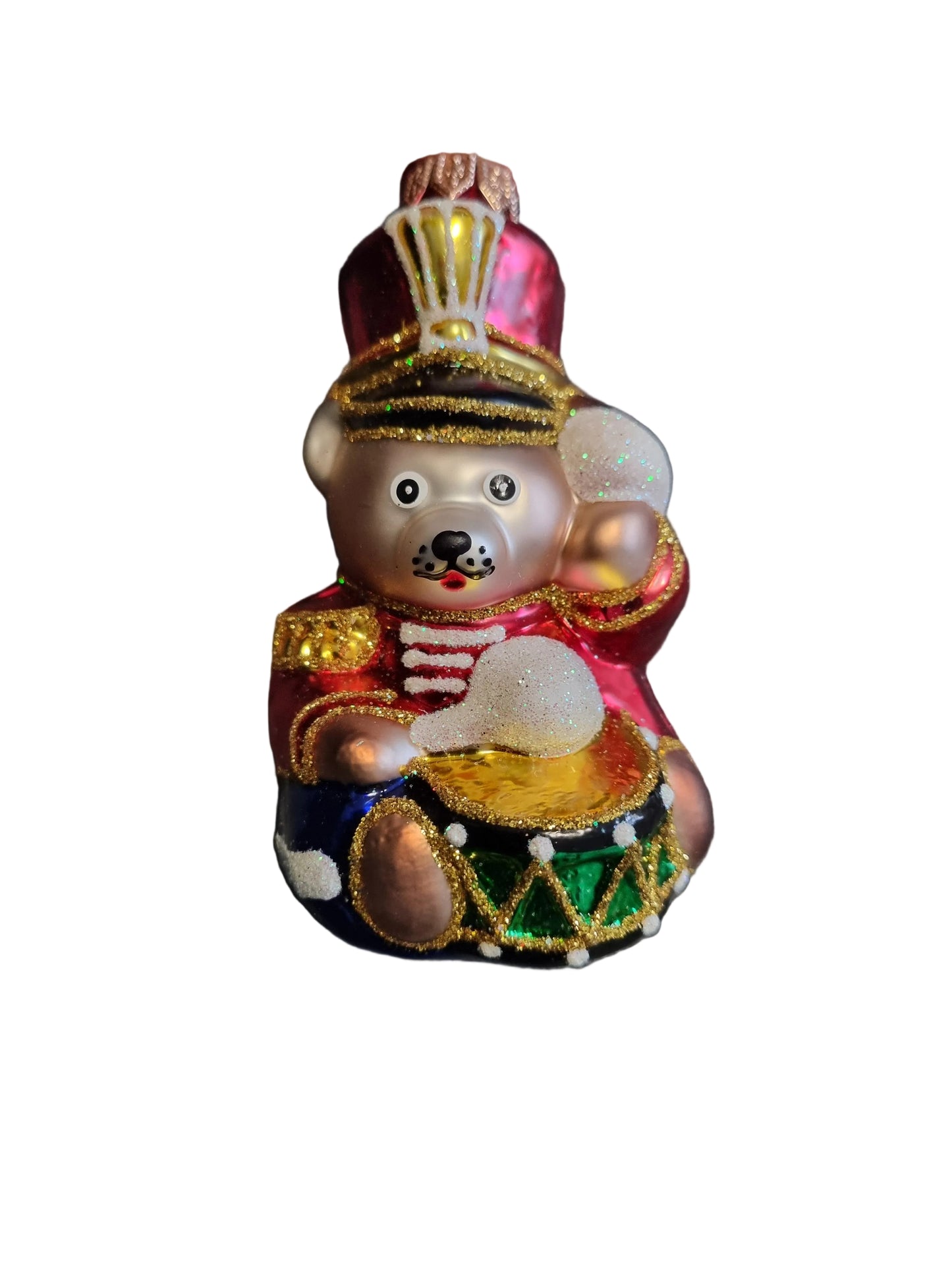 Decorative band bear glass Christmas ornament 