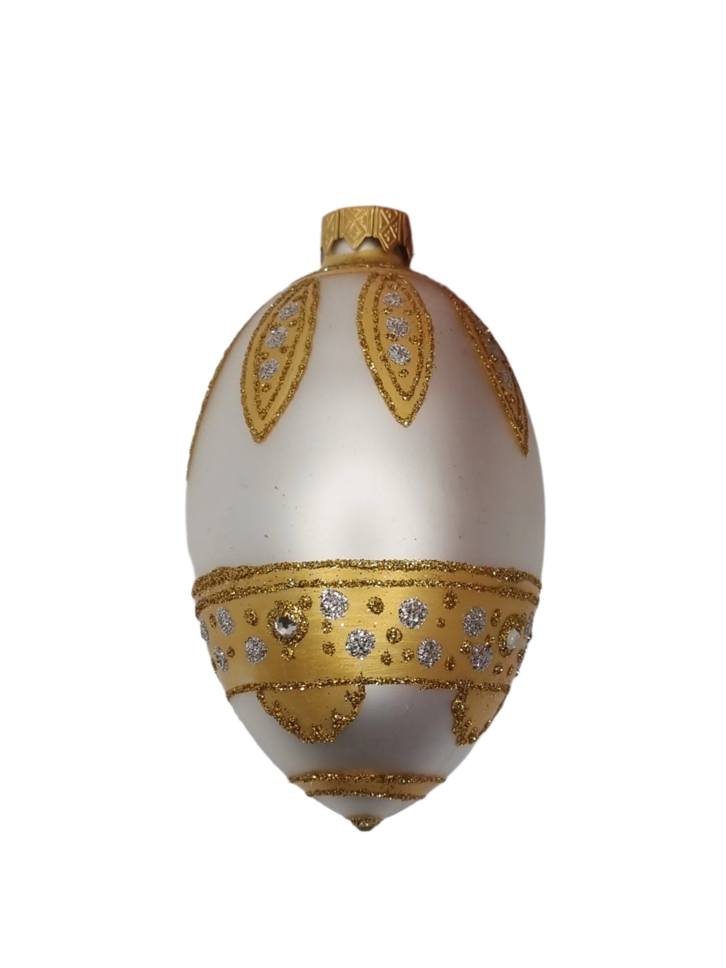 Glass Eggs | White Faberge Style Easter Eggs (R)
