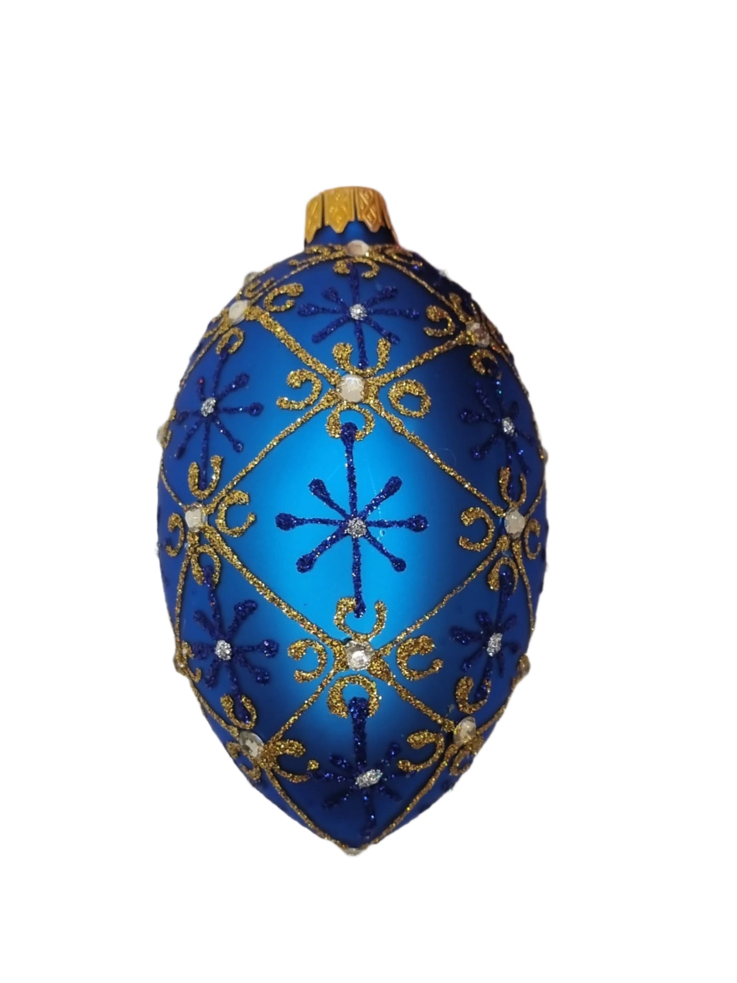 Glass Eggs | Blue Faberge Style Easter Eggs (R)