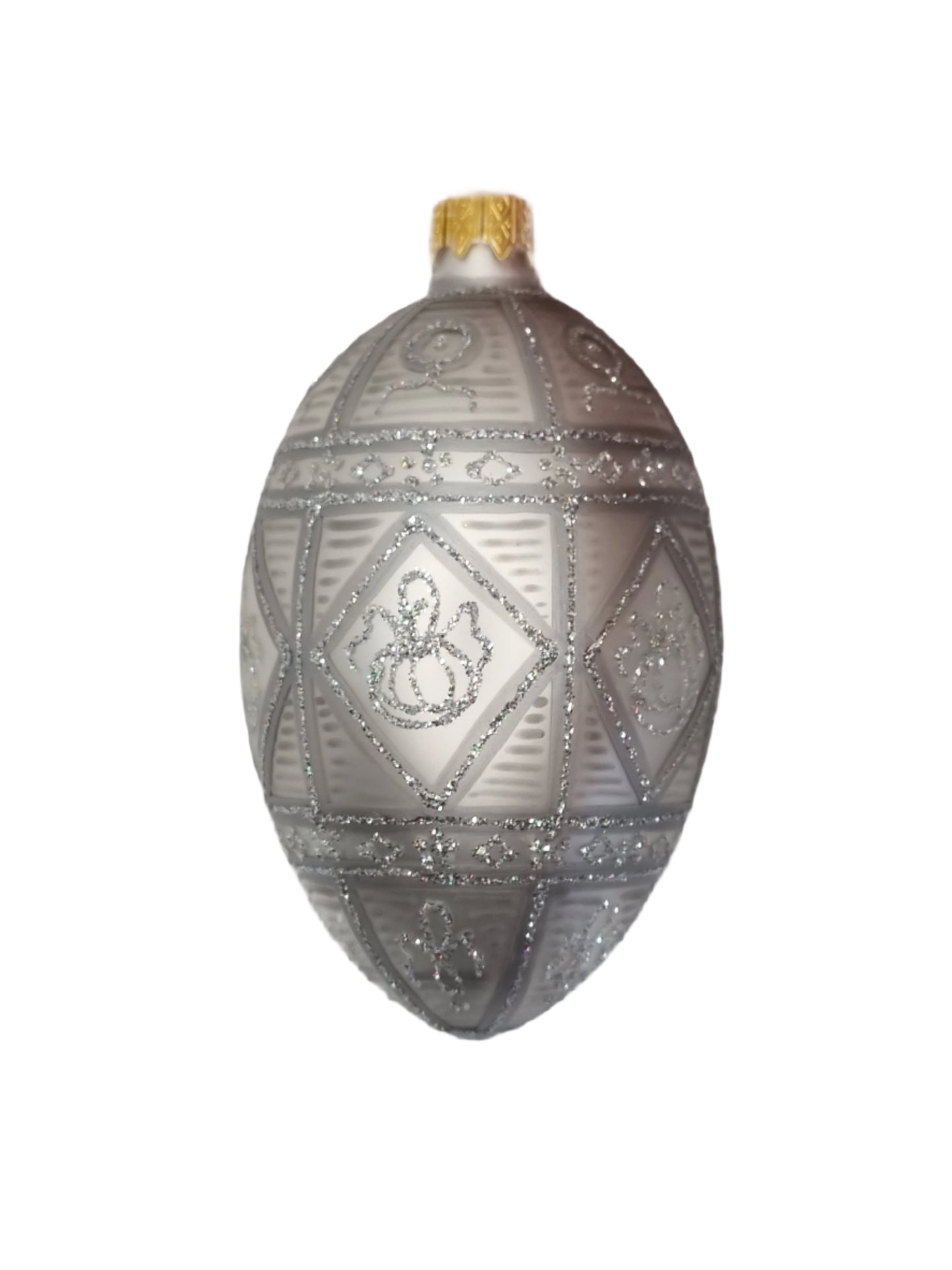 Glass Eggs | White Faberge Style Easter Eggs (R)