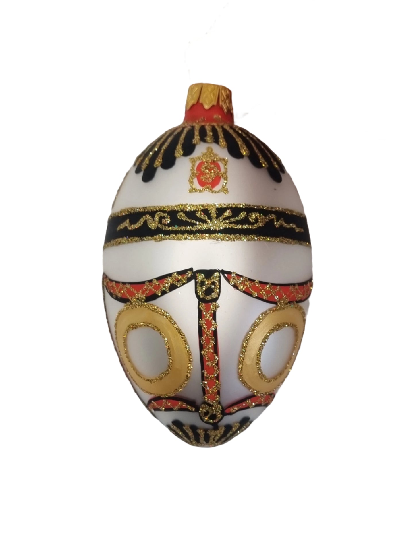 Glass Eggs | White Faberge Style Easter Eggs (R)