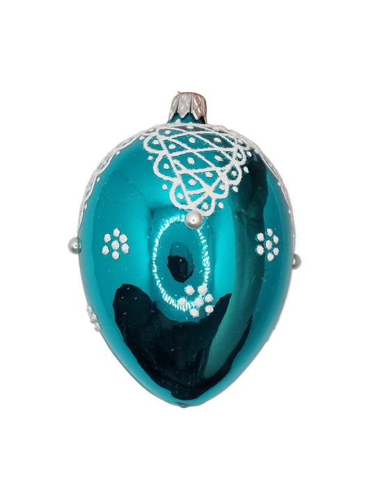 European Glass Christmas ornament of a Glass Eggs | Faberge Style Eggs (N)