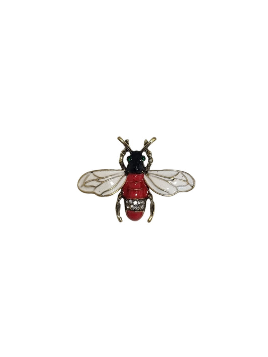 Decorative red beetle pin 