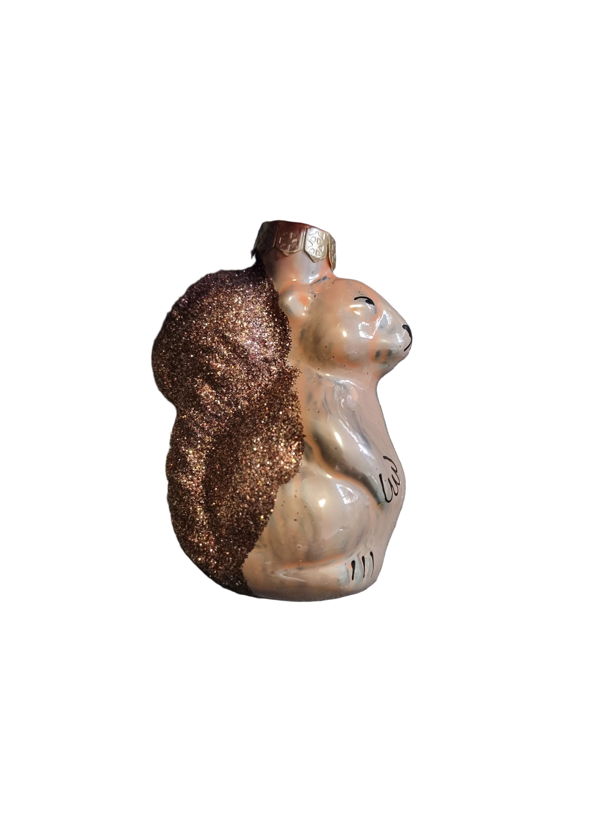 Decorative squirrel-shaped glass Christmas ornament 