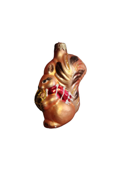 Decorative glass ornament shaped like a squirrel glass Christmas ornament 