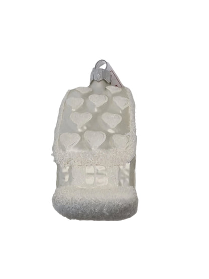House | White with Frosted Roof & Hearts (N)