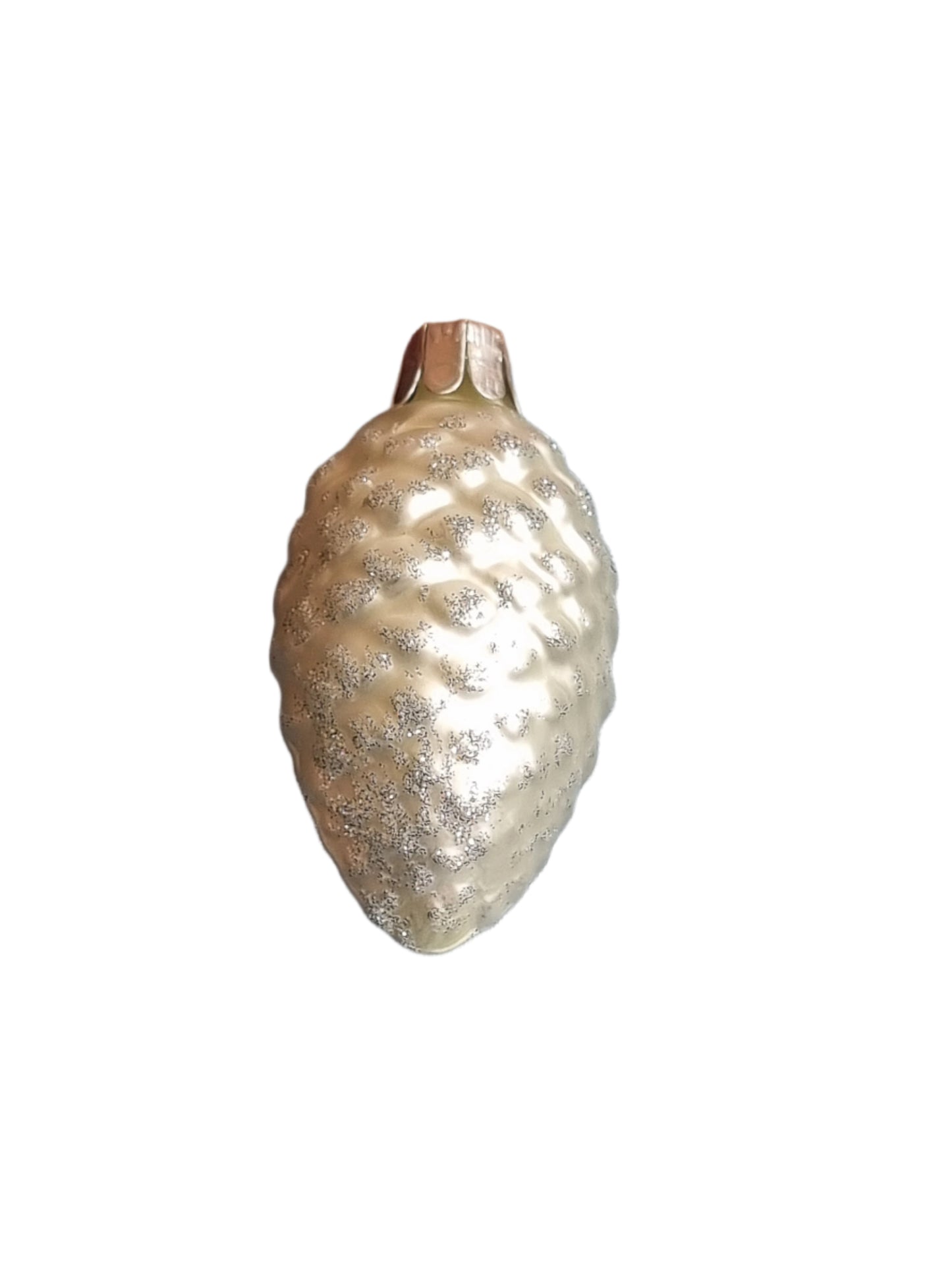 European Glass Christmas ornament of a Pinecone | Small Multi Colour Glitter (D)