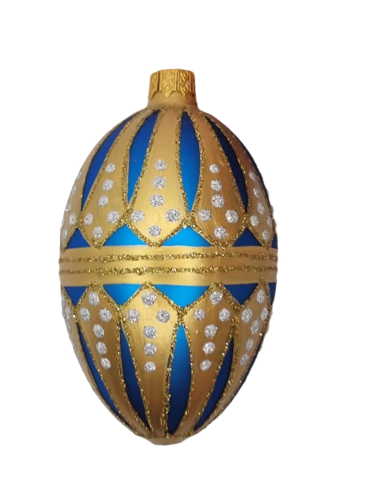 Glass Eggs | Blue Faberge Style Easter Eggs (R)