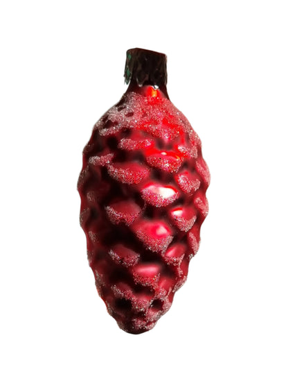 European Glass Christmas ornament of a Pinecone | Small Multi Colour Glitter (D)