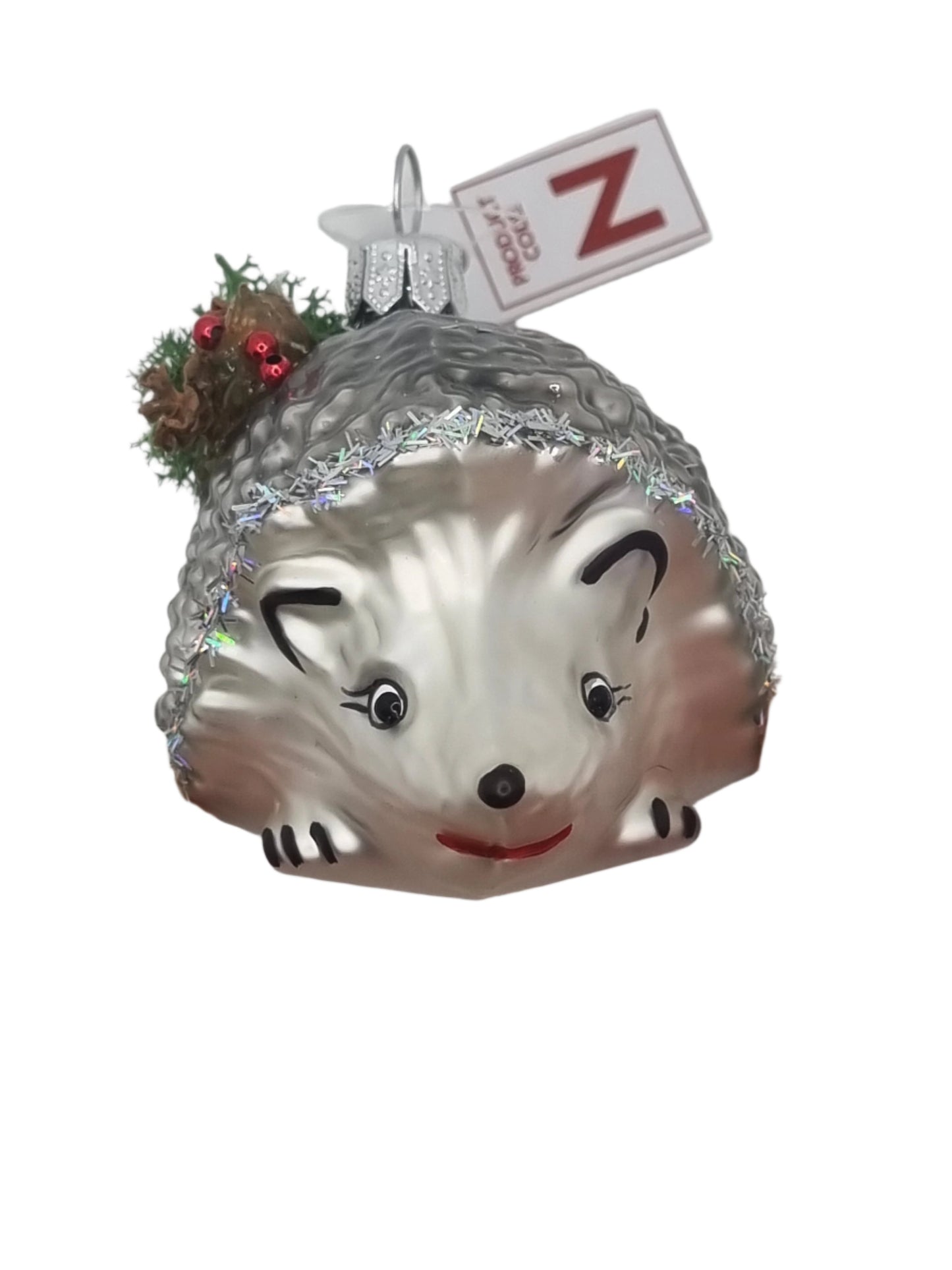 European Glass Christmas ornament of a Echidna / Hedgehog / Porcupines (N)